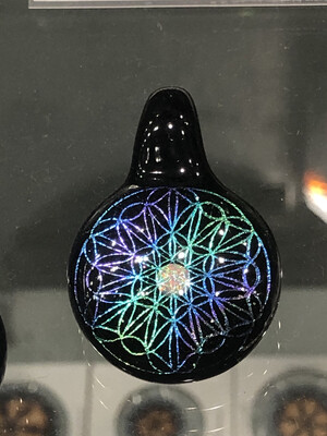 Subtl Seed Of Life Dichroic Pendant With Opal