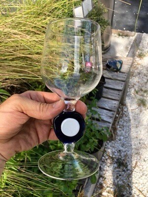 Wine glass (Single) Cobalt & White