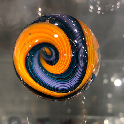 Orange & Purple Spiraled Marble 1.75”