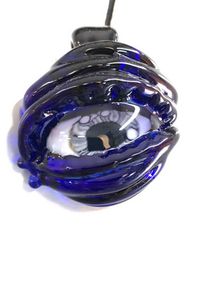 Cobalt Glass Eye Murrine Pendant