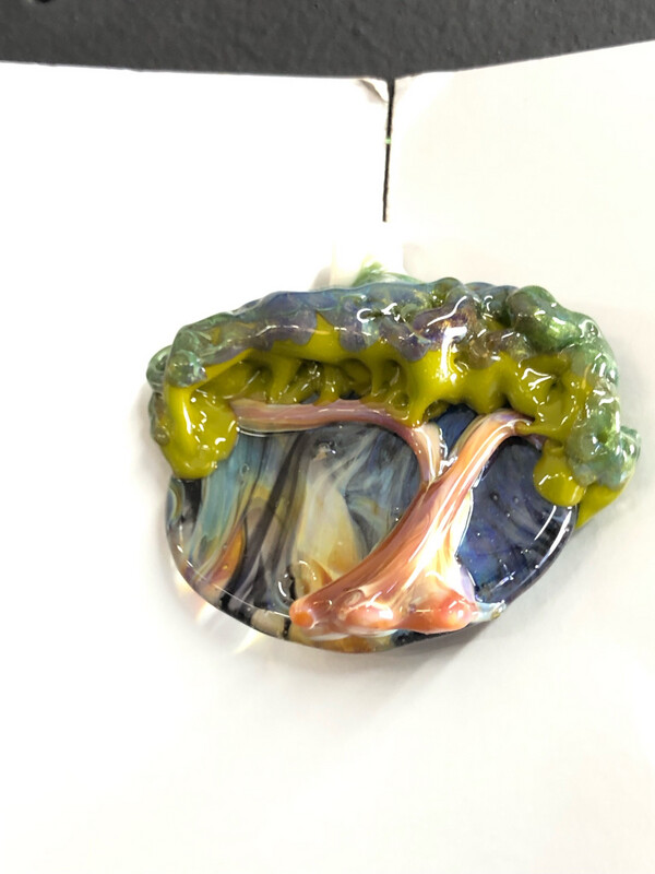 Green Tree Of Life Glass Pendant