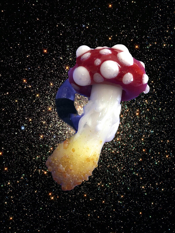 Sculpted Glass Mushroom Pendant