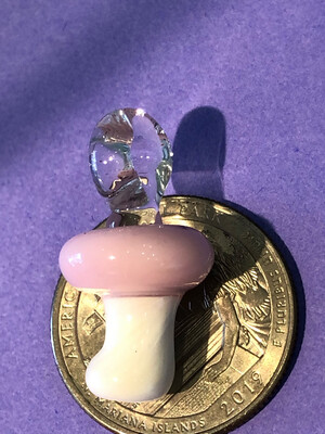 Mini Mushroom Pendant Pink & White