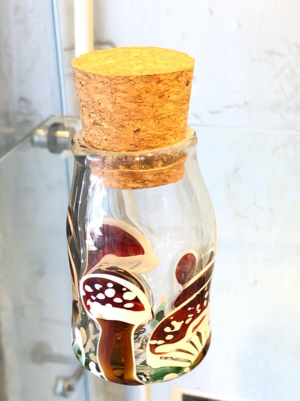 Blown Glass Mushroom Jar