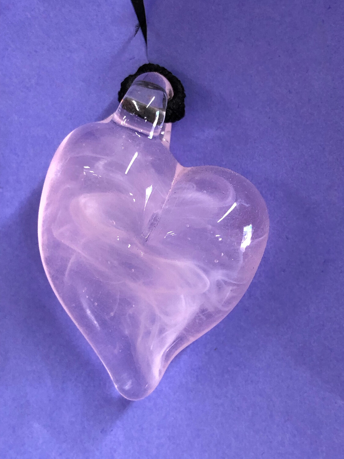 Pink Glass Heart Pendant