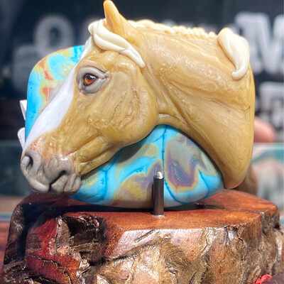 Palomino Horse Glass Bead By Joy Munshower 