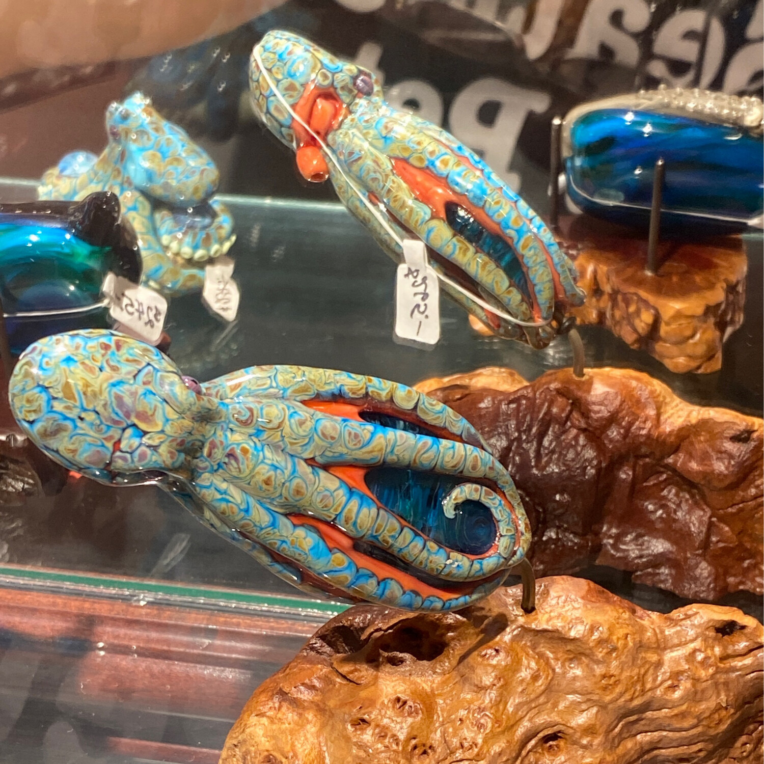 Swimming Coral Reticulated Octopus Glass Bead By Joy Munshower 