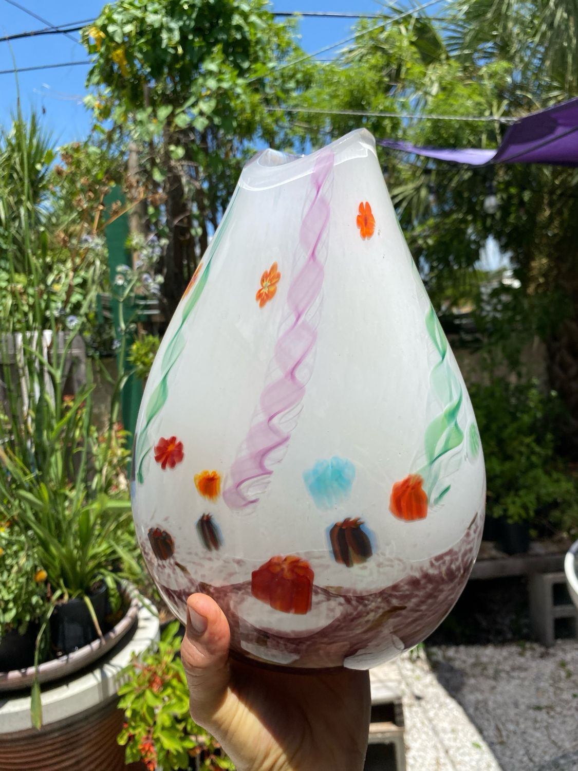 Floral Vase Plum White