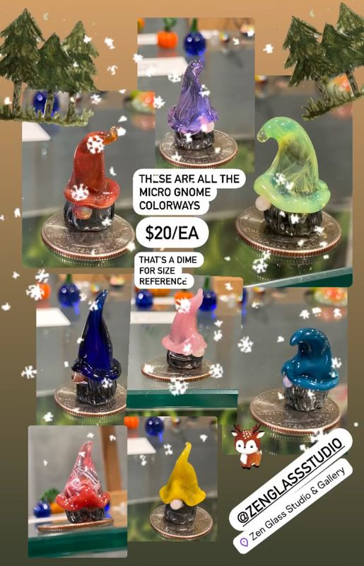 Micro Mini Baby Glass Garden Gnome  