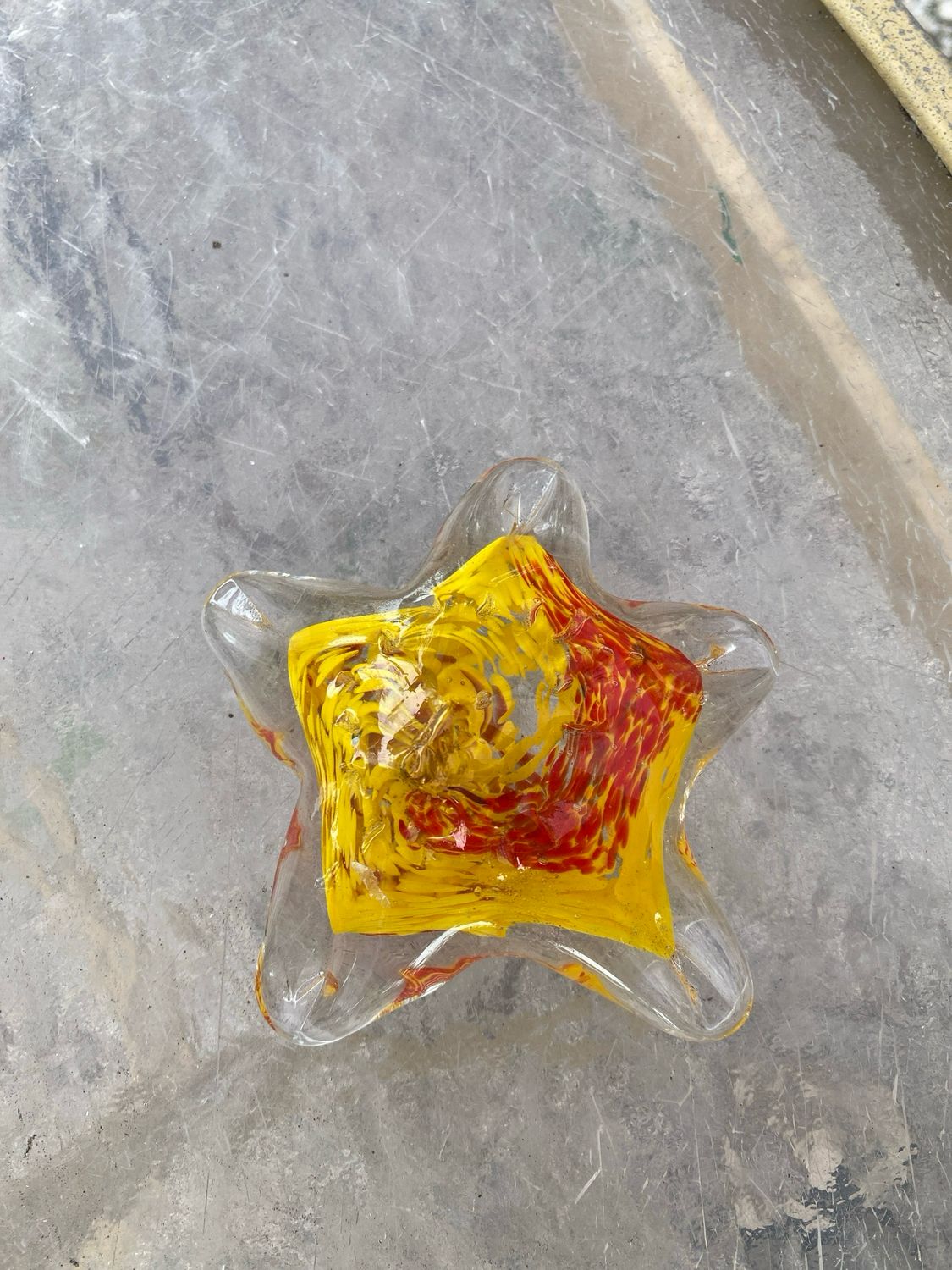 Yellow And Red Starfish Paperweight