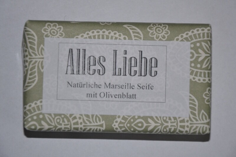 "Alles Liebe" - Natürliche Marseille Seife mit Olivenblatt