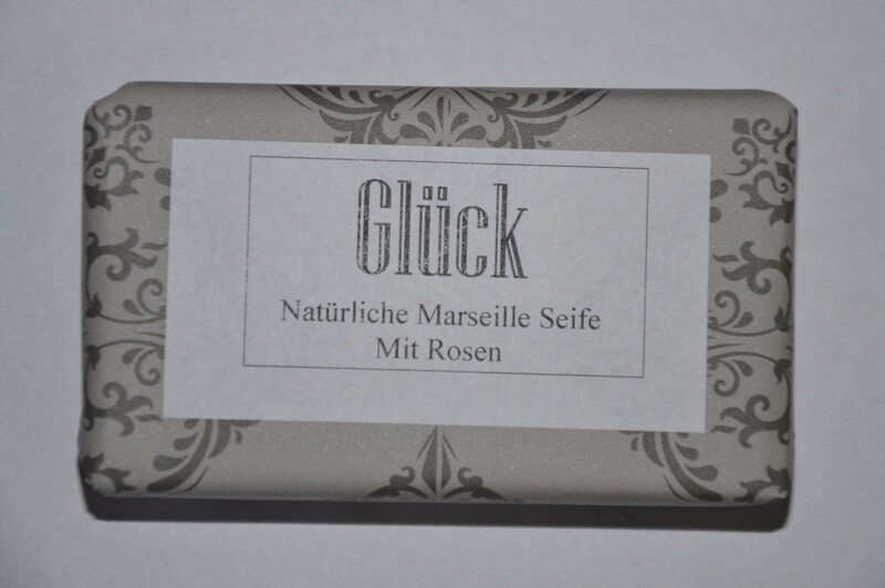 "Glück" - Natürliche Marseille Seife mit Rosen