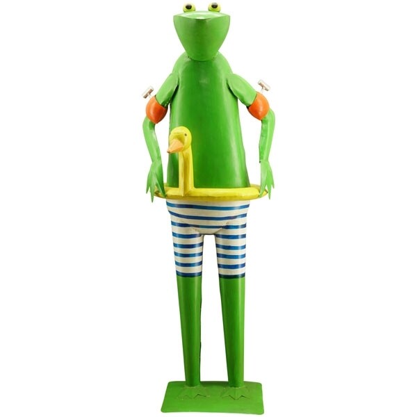 Frosch mit Schirm, h 125cm cm, Metall