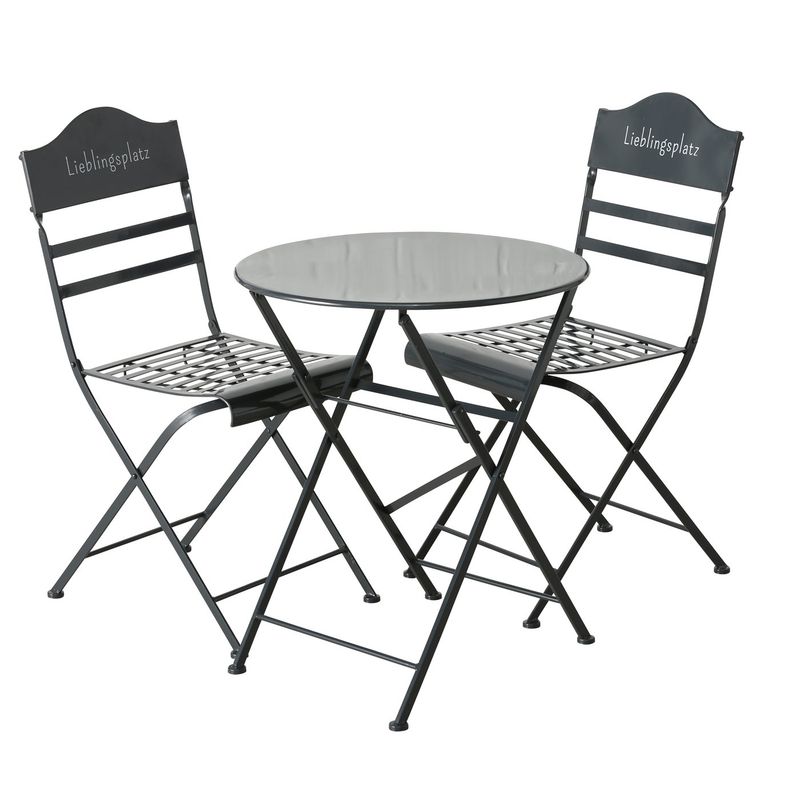 Gartengarnitur, Tisch + 2 Stühle