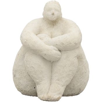 Frauen Skulptur  creme, Zement, 20x21x26 cm