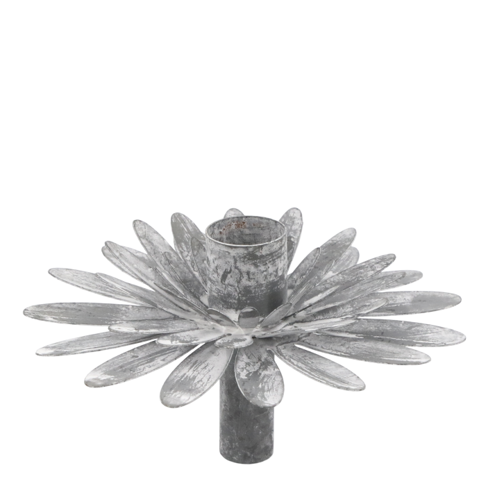 Kerzenhalter mit Blume, Eisen
