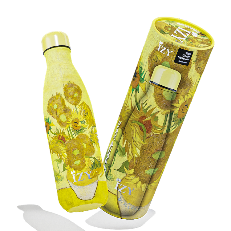 Izy Thermos Flasche - Sonnenblumen - Van Gogh - 500 ml to -go isolierte Wasserflaschen