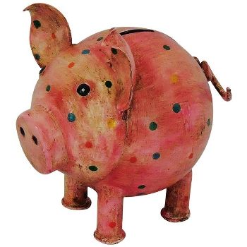 Spardose Schwein, 16x16 cm, Metall