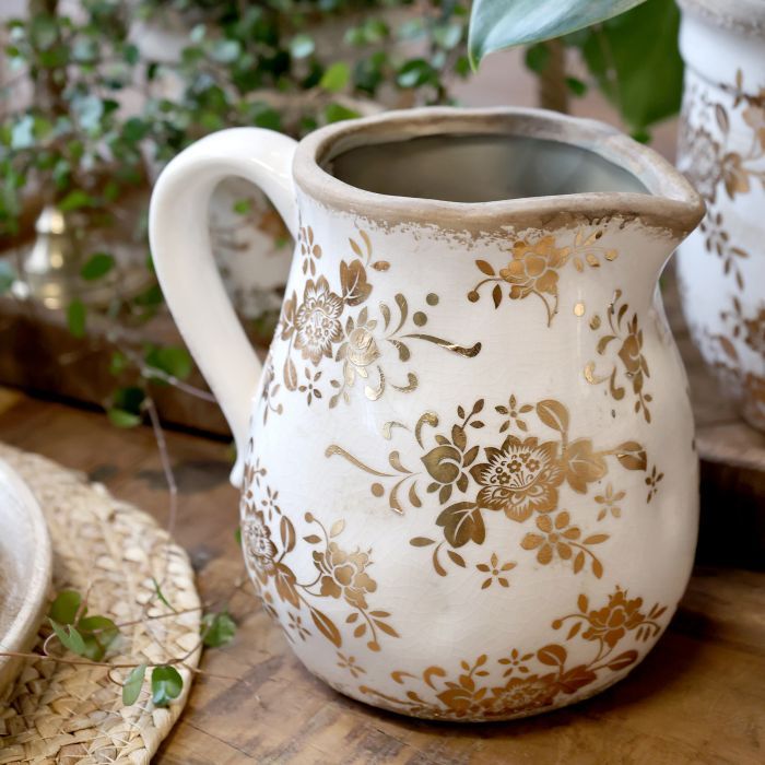 Krug, H16/D13 cm antique messing