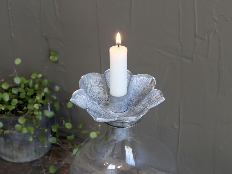 Kerzenhalter, H7/D11 cm antique zink