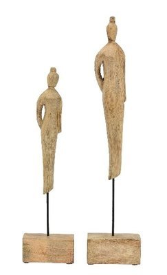 Figur, Holz - Metall, 10x6x47 cm