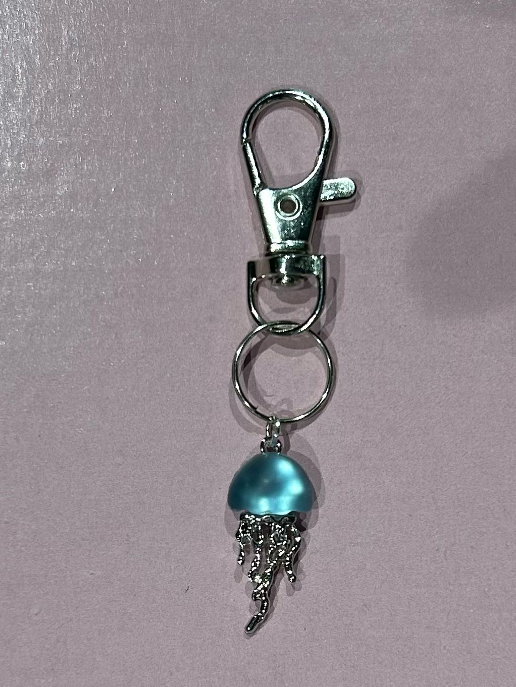 Jellyfish frosted glass charm
