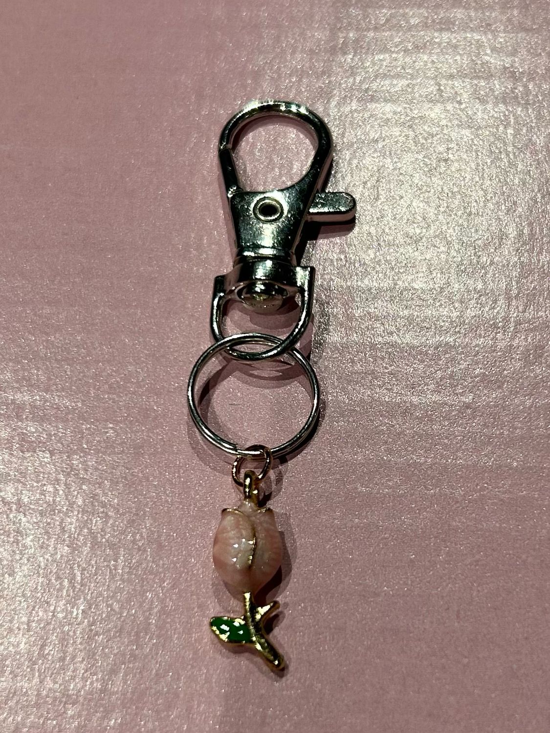 Pink rose charm