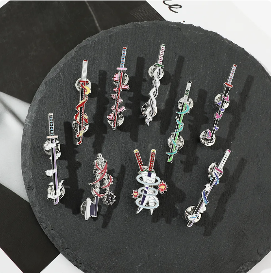 Manga Demon Slayer Kimetsu No Yaiba Fashion Badge Brooches Button For Women Dress Anime Lapel Pins Backpacks Accessories