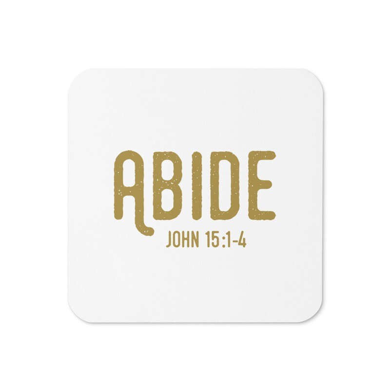 Abide - cork-back coaster