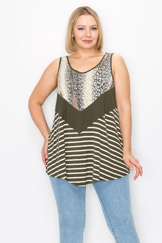 Extended Plus MIXED PRINT TANK TOP