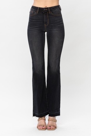 Plus Black High Waisted Bootcut