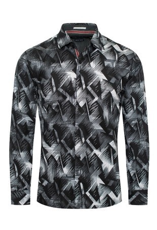 Men&#39;s Printed Long Sleeve Dress Shirt