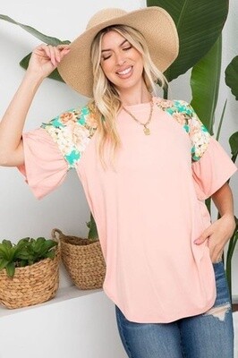 Color Block Bell Sleeve