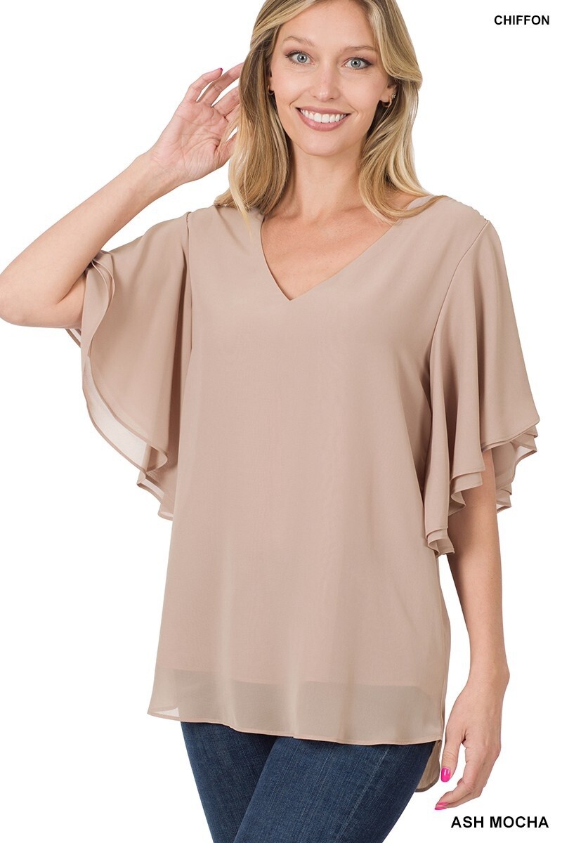 DOUBLE LAYER CHIFFON TOP