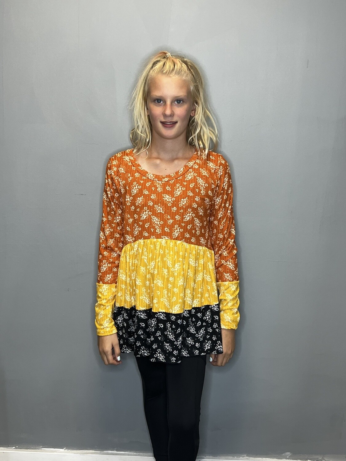 Small Floral Ribbed Long Sleeve