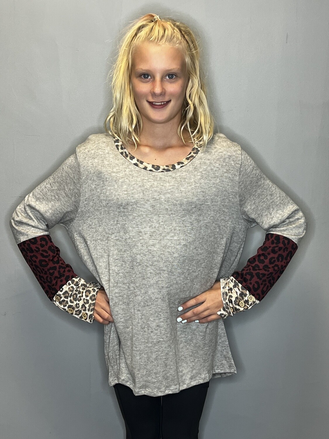 Long Sleeve Leopard Print Sweater