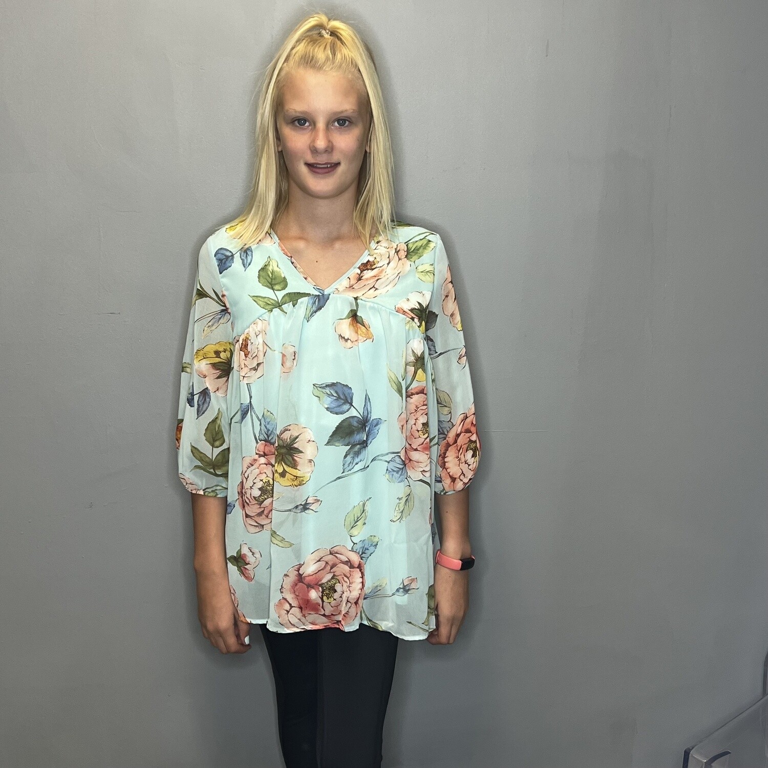 Small Floral 3/4 Sleeve