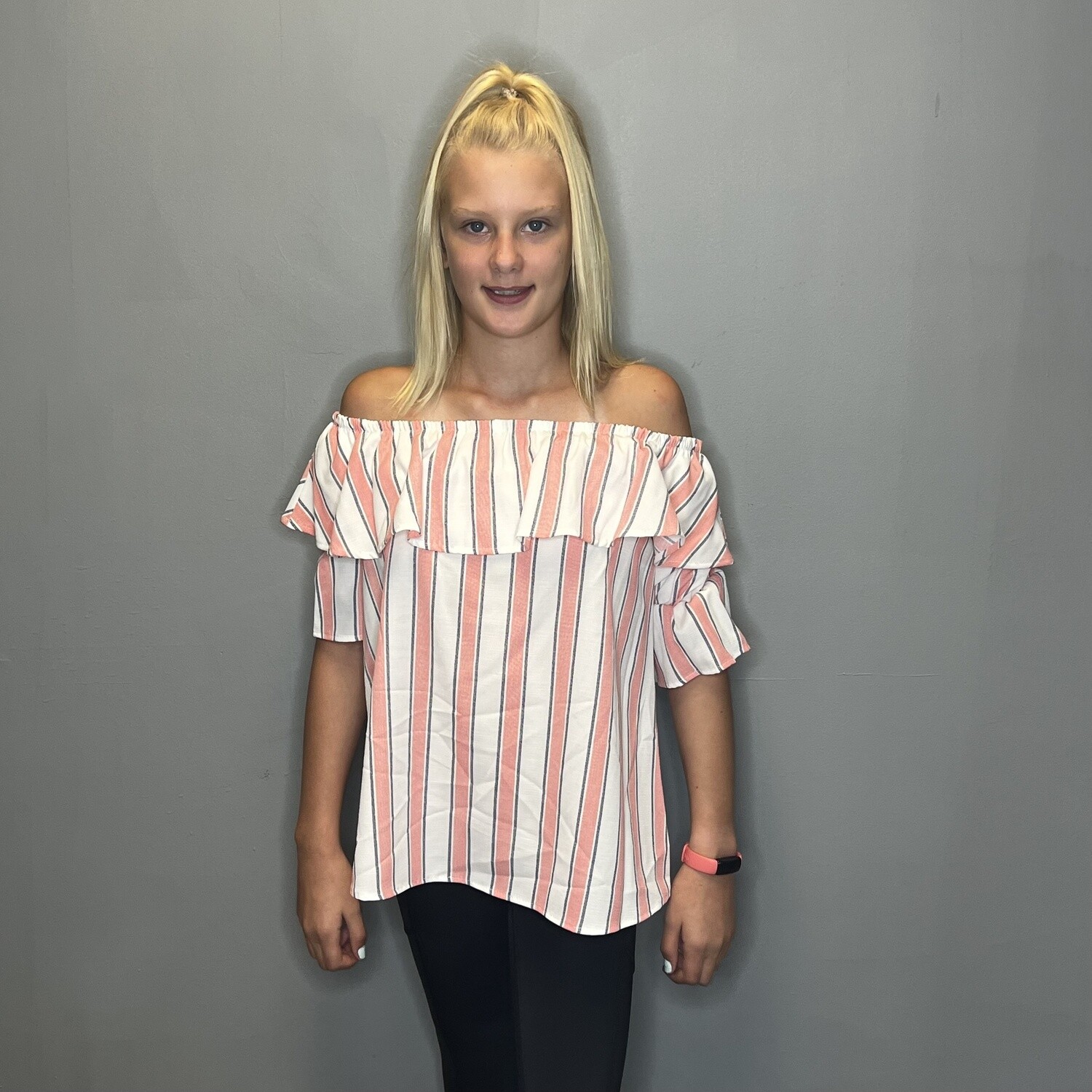 Small Striped Off The Shoulder
