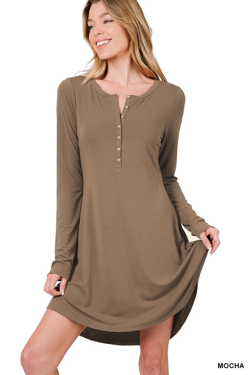 LONG SLEEVE BUTTON DOWN DRESS