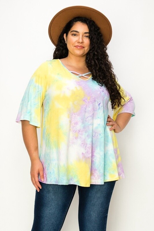 Extended Plus Tie Dye Top