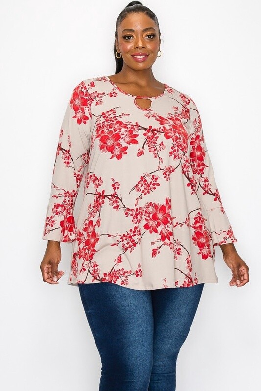 Extended Plus Floral Top
