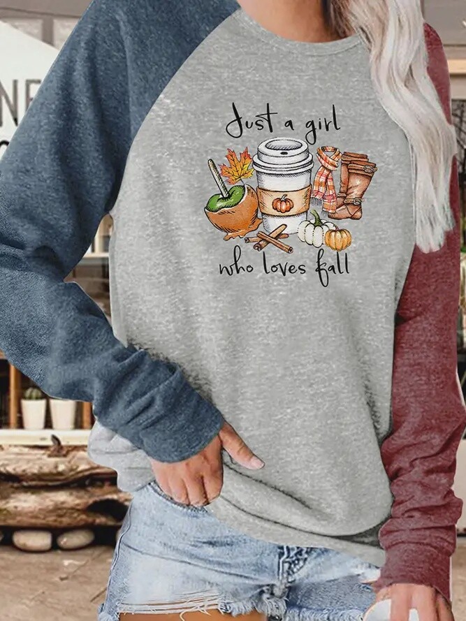 Plus Just a Girl Who Loves Fall Long Sleeve