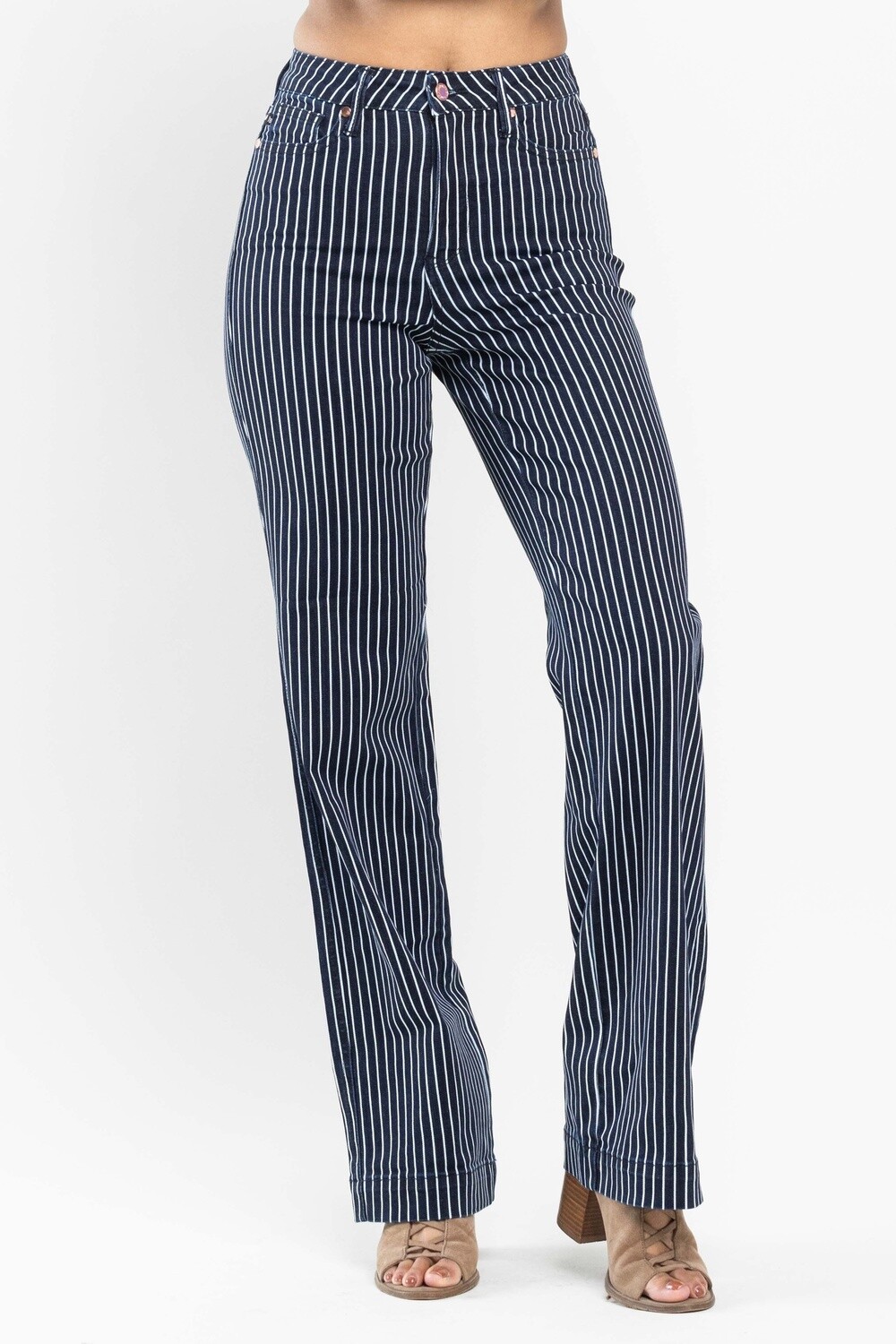 Plus Tummy Control Striped Straight Fit