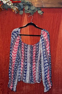 1X Sugarfox multi colored long sleeved