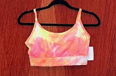 ATHLETIC TIE DYE ADJUSTABLE STRAP PADDED BRA
