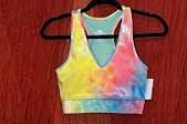 ATHLETIC TIE DYE RACERBACK CROPPED TANK TOP