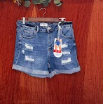Plus Distressed Cuffed Shorts