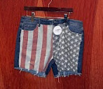 Plus Distressed Star and Stripe Shorts