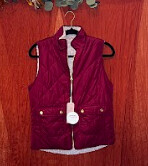Burgundy Sherpa Lined Reversable Vest