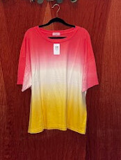 DIP DYE SHORT SLEEVE ROUND NECK TOP